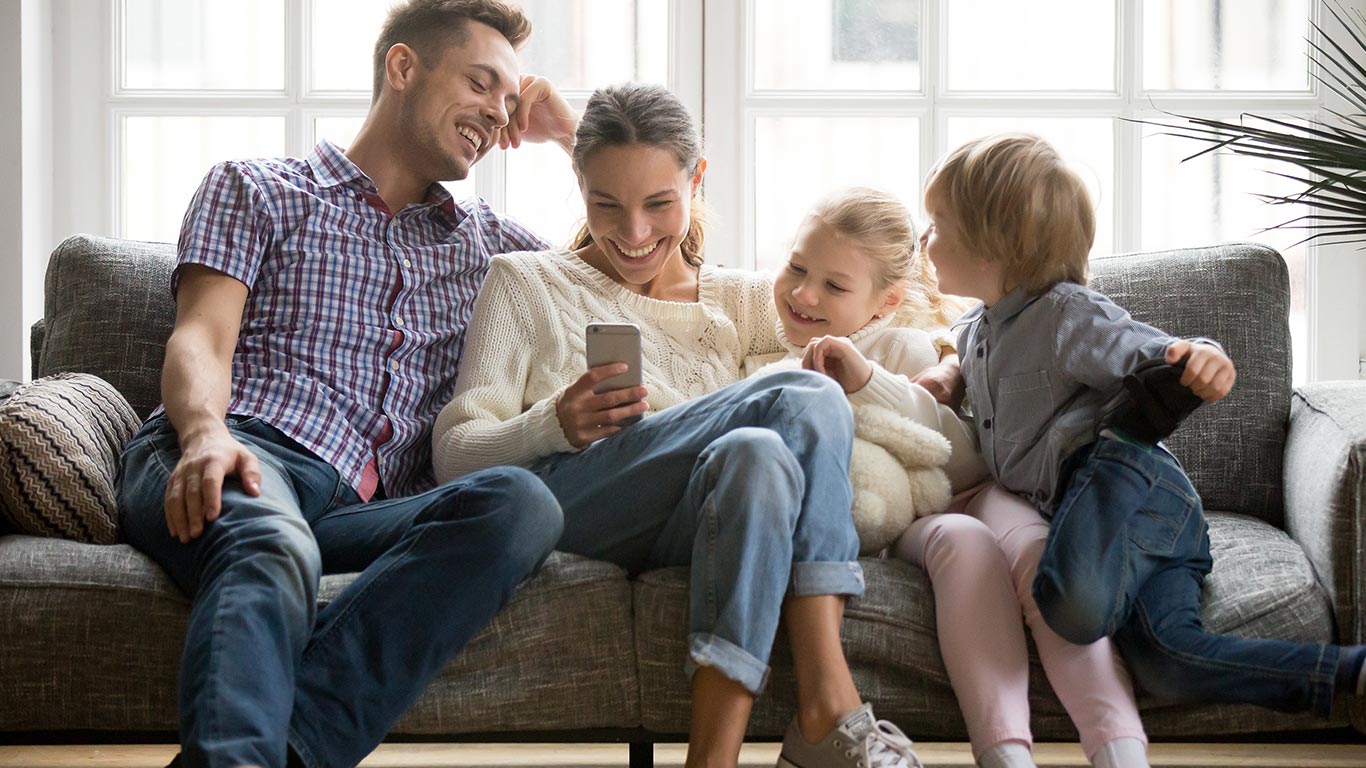 Family with kids spending time together.